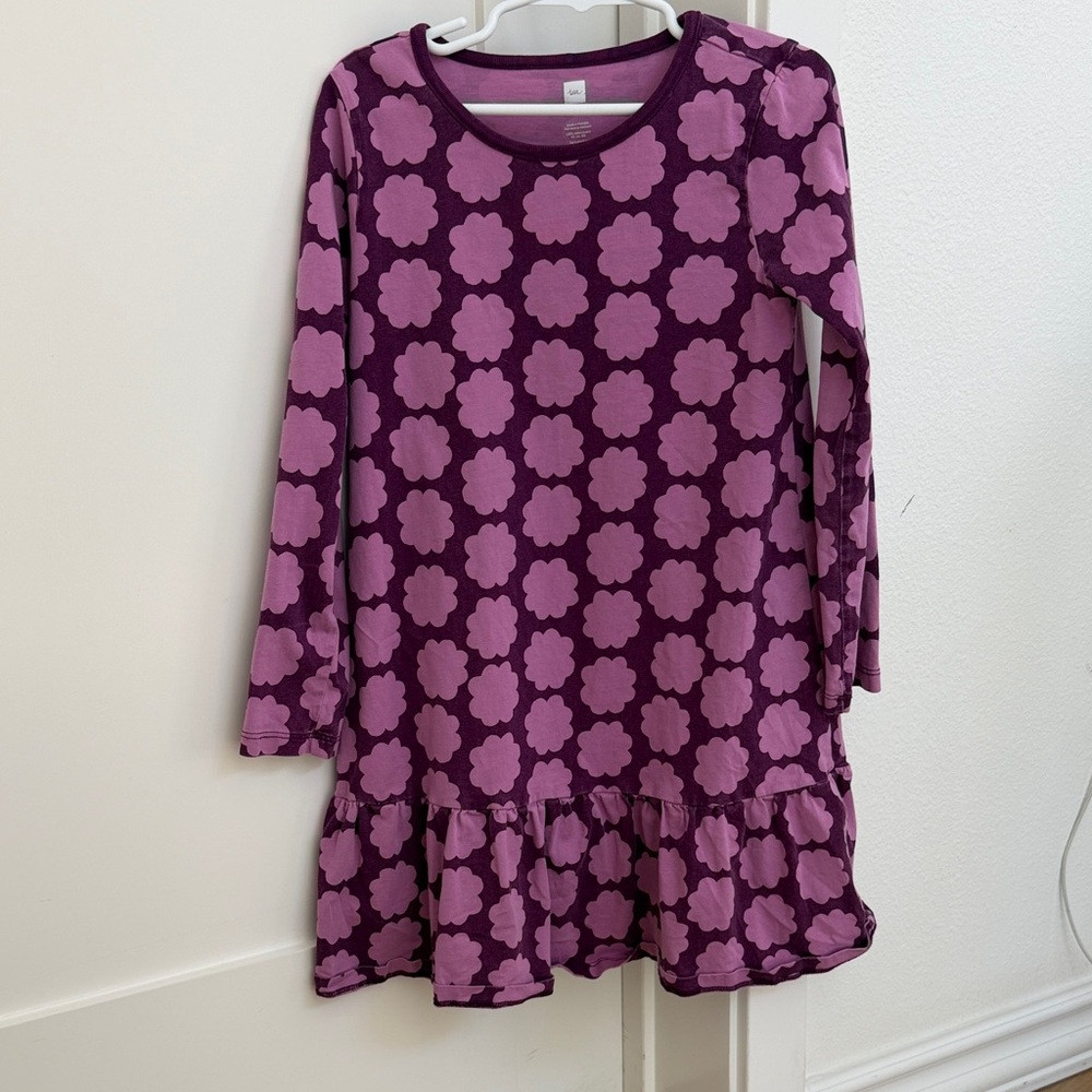 Tea collection purple flower dress size 7